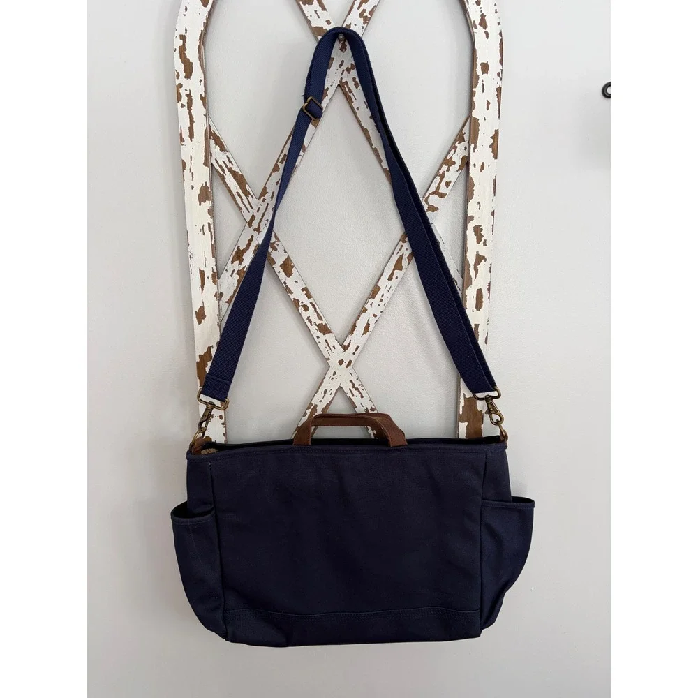 L.L. Bean Stonington Daily Carry Work Bag in navy canvas